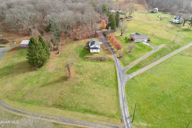 aerial view with a rural view