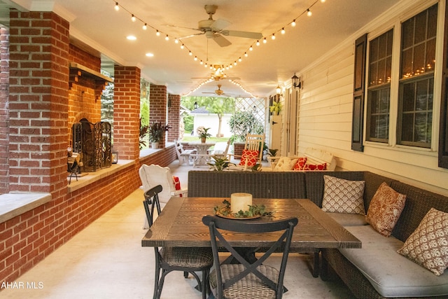 259 Chimney Rocks Rd, Hollidaysburg, PA 16648 - view of patio featuring outdoor dining area, a ceiling fan, and outdoor lounge area
