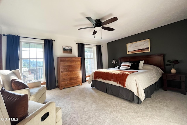 259 Chimney Rocks Rd, Hollidaysburg, PA 16648 - bedroom with light colored carpet and a ceiling fan