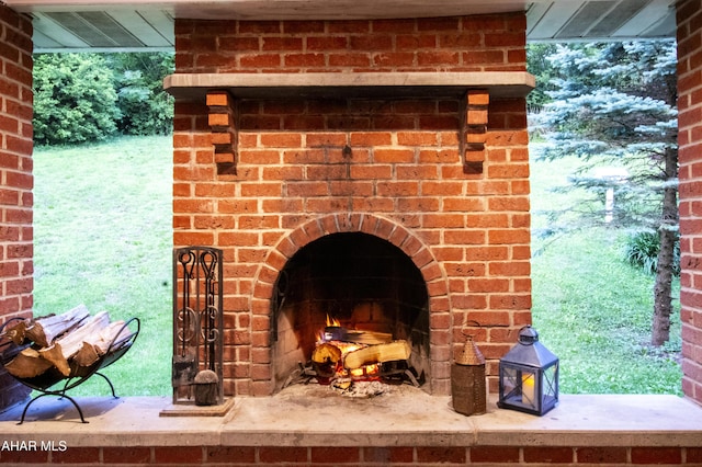 259 Chimney Rocks Rd, Hollidaysburg, PA 16648 - detailed view of an outdoor brick fireplace