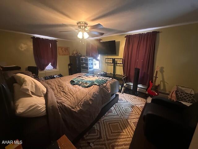 193 Pavia Rd, Imler, PA 16655 - bedroom with crown molding and ceiling fan