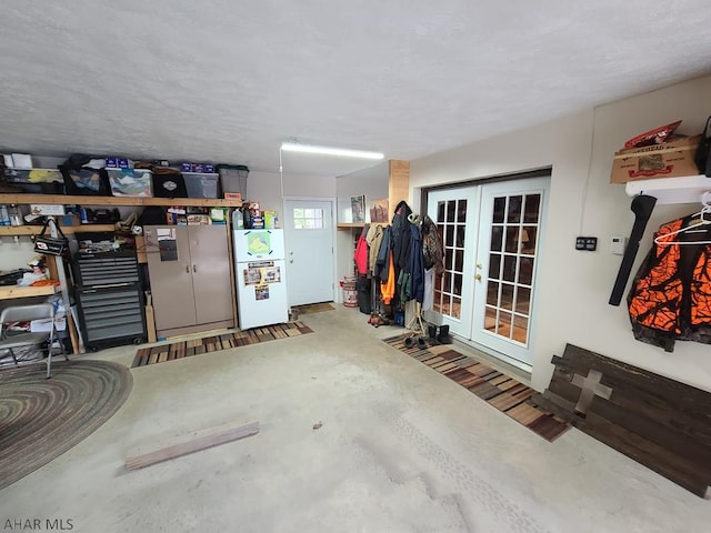 garage with french doors