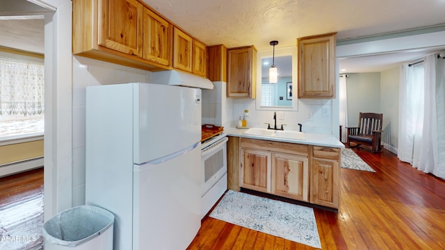 143 Rider Farm Rd, Altoona, PA 16601 - kitchen featuring white appliances, dark wood-style flooring, and plenty of natural light