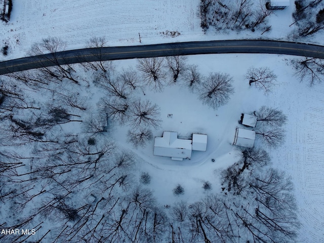 view of snowy aerial view