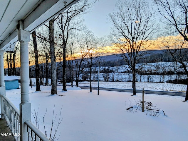 view of snowy yard