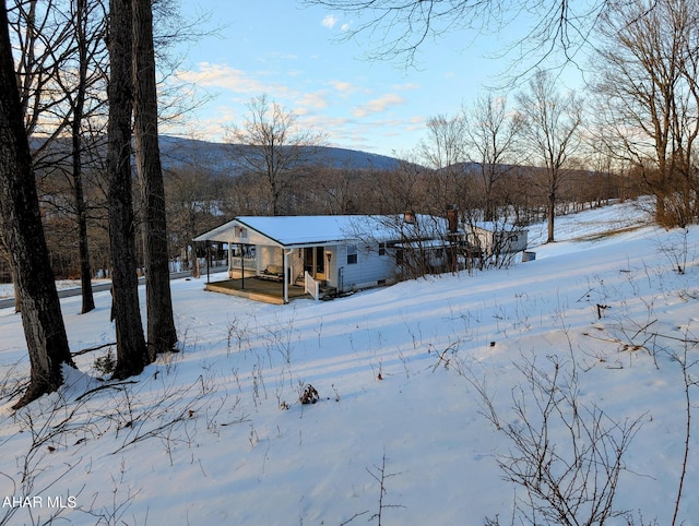 exterior space with a mountain view