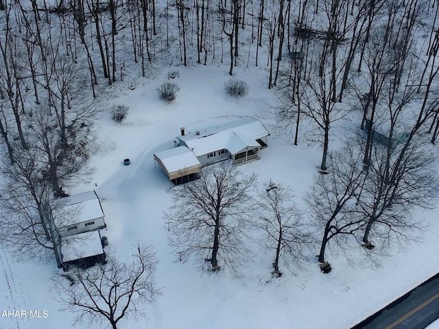 view of snowy aerial view