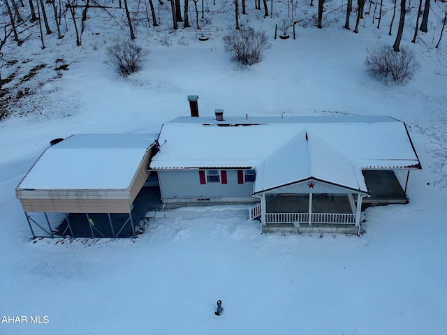 view of snowy aerial view