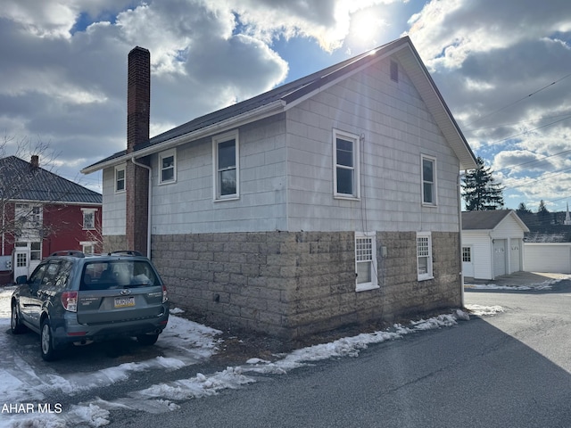 exterior space with a chimney