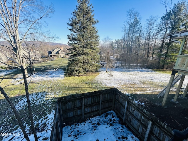 view of yard with a water view