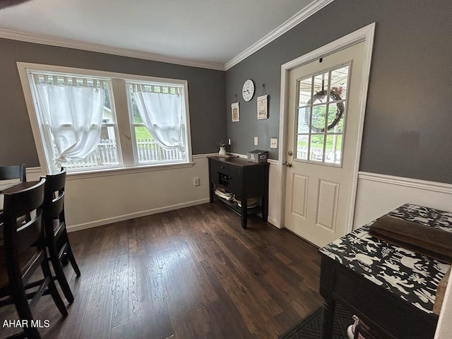 3776 Warriors Mark Path, Warriors Mark, PA 16877 - entryway with healthy amount of natural light, dark wood-type flooring, crown molding, and baseboards