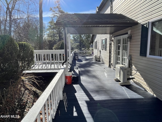 deck with french doors