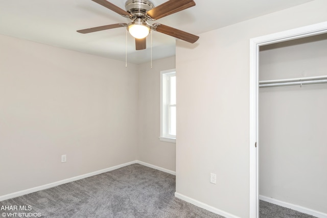 320 2nd Ave, Altoona, PA 16602 - unfurnished bedroom featuring a closet, a ceiling fan, baseboards, and carpet floors
