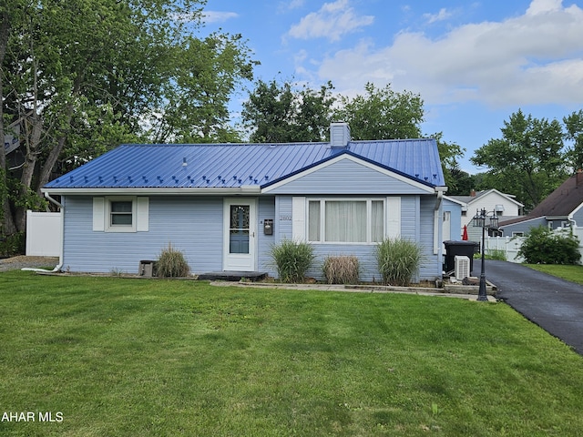 2802 Elm St, Altoona, PA 16601 - single story home with a chimney, metal roof, and a front lawn