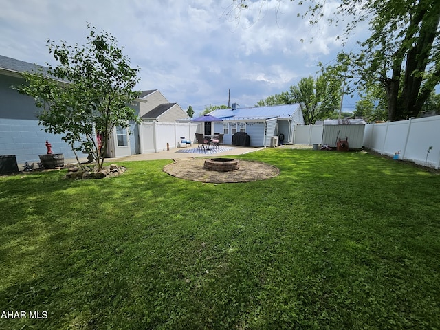 2802 Elm St, Altoona, PA 16601 - view of yard featuring a fire pit and a patio