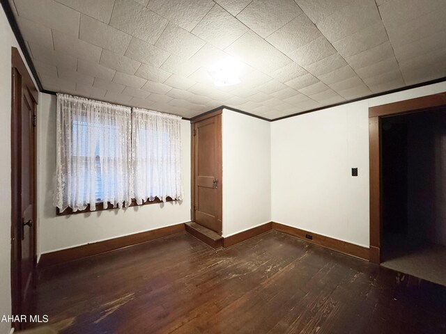 carpeted spare room featuring crown molding