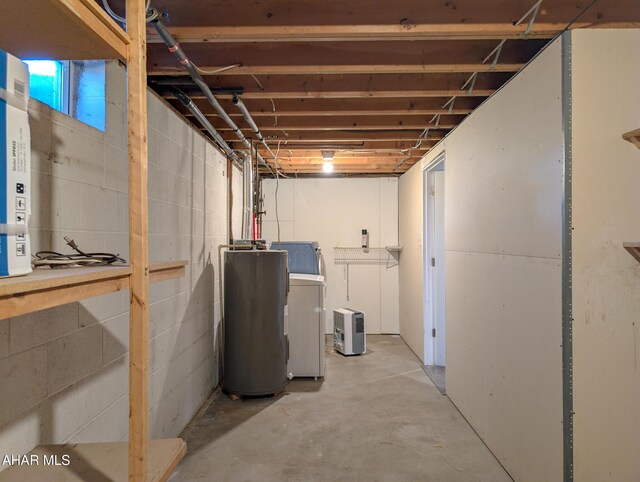 151 Rio Grande Rd, Clearville, PA 15535 - unfinished below grade area with water heater and washer / dryer