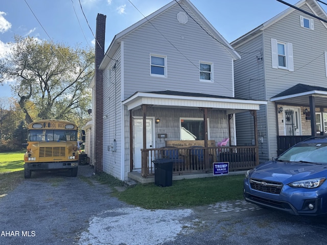 view of front of home with a porch