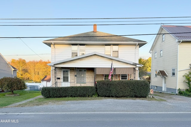 view of front of home with a porch