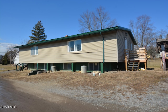 exterior space featuring stairs