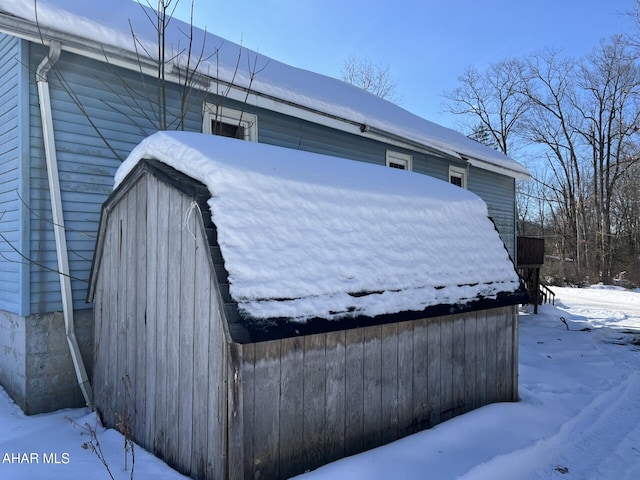 view of snow covered structure