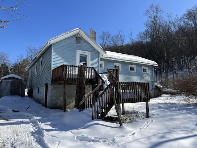 view of front of house featuring a deck