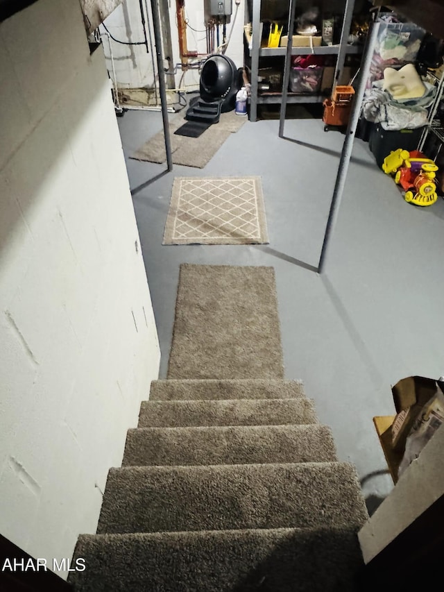 895 Coach Rd, Cresson, PA 16630 - stairway featuring concrete floors