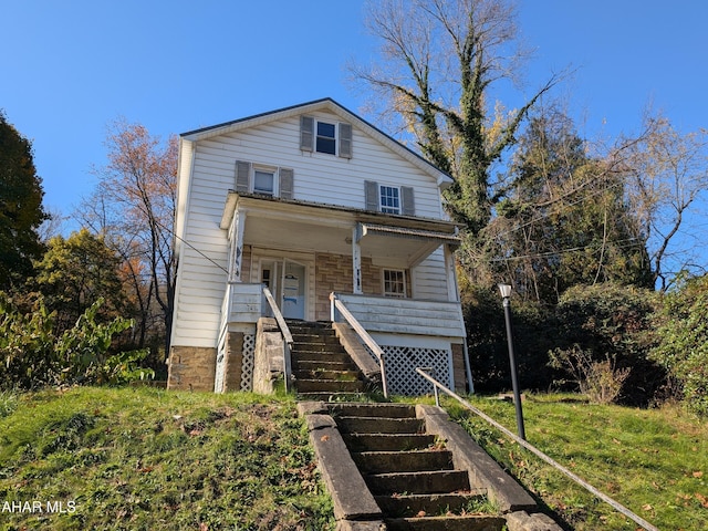 view of front of house with covered porch