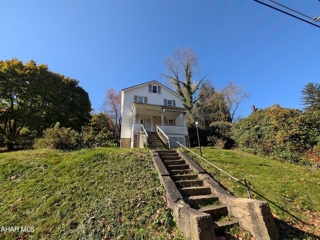 view of front of house featuring covered porch