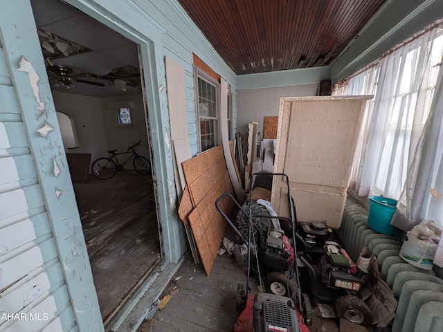 miscellaneous room with ceiling fan