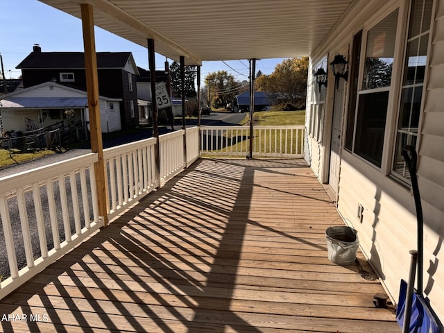 deck with covered porch