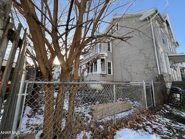 view of snowy exterior