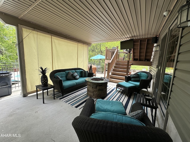 3406 Granada Way, Altoona, PA 16601 - view of patio featuring an outdoor living space with a fire pit