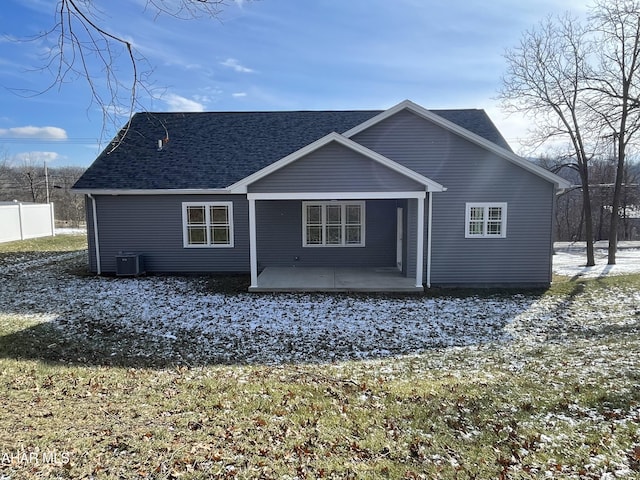 back of house featuring a patio and central AC