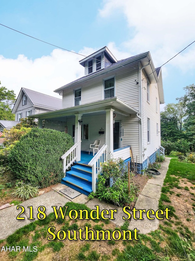 view of front of house with covered porch