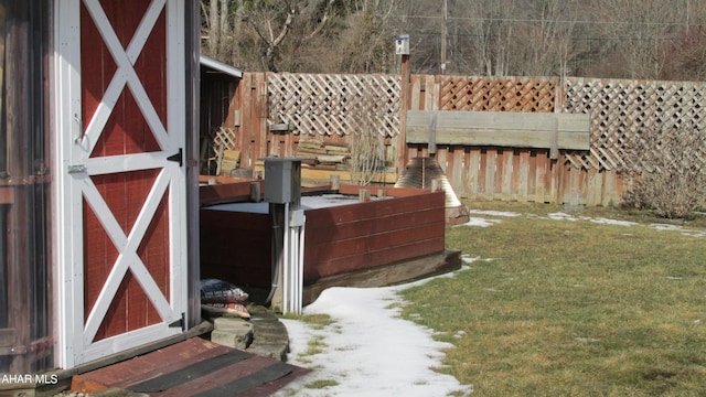 view of yard with fence