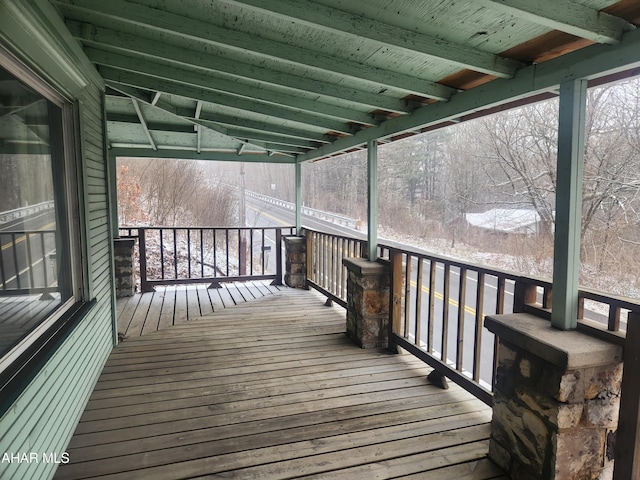 deck featuring a porch