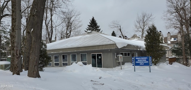 view of snow covered exterior