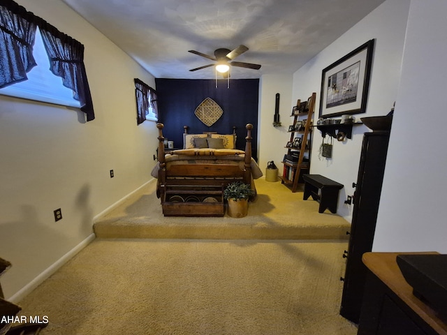 605 13th St, Duncansville, PA 16635 - bedroom with baseboards, carpet flooring, and ceiling fan