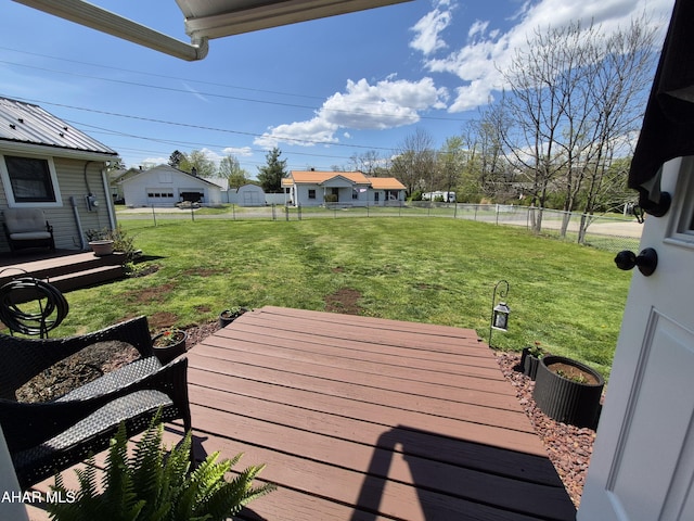605 13th St, Duncansville, PA 16635 - wooden terrace featuring a fenced backyard and a lawn