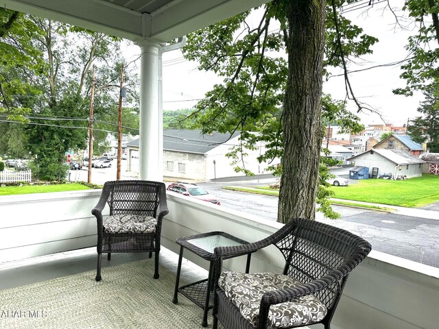 132 S Thomas St, Bedford, PA 15522 - view of patio featuring a residential view