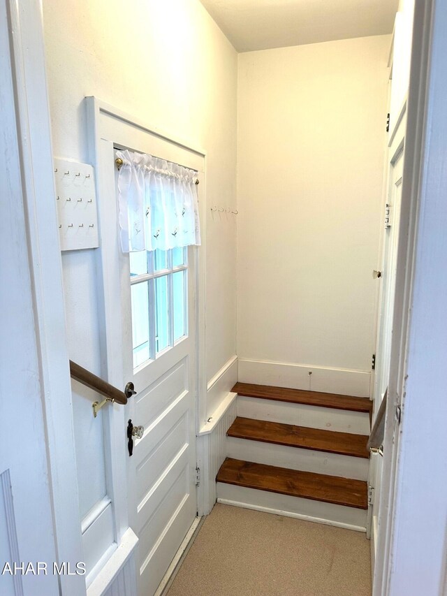132 S Thomas St, Bedford, PA 15522 - stairway featuring carpet