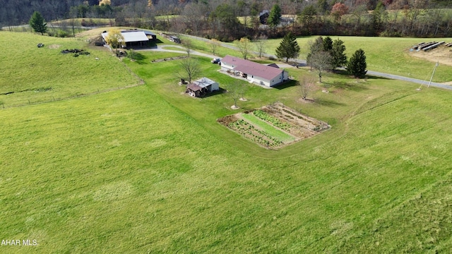 bird's eye view featuring a rural view