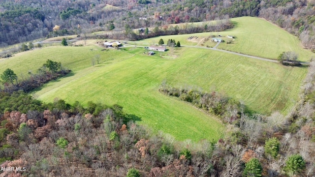 aerial view featuring a rural view