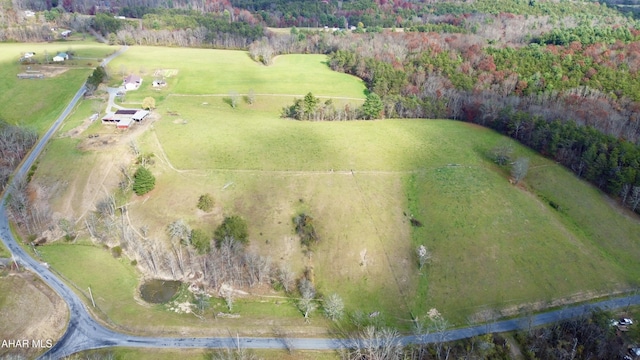 drone / aerial view featuring a rural view