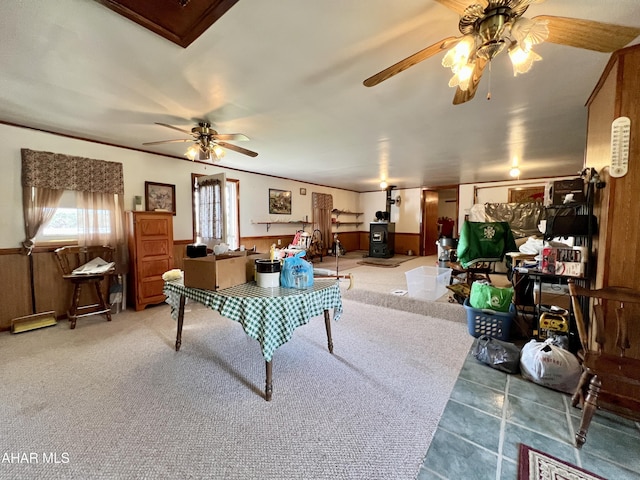 living room featuring carpet floors