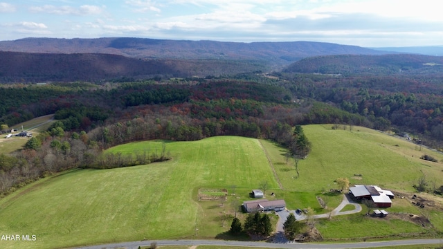 bird's eye view featuring a mountain view