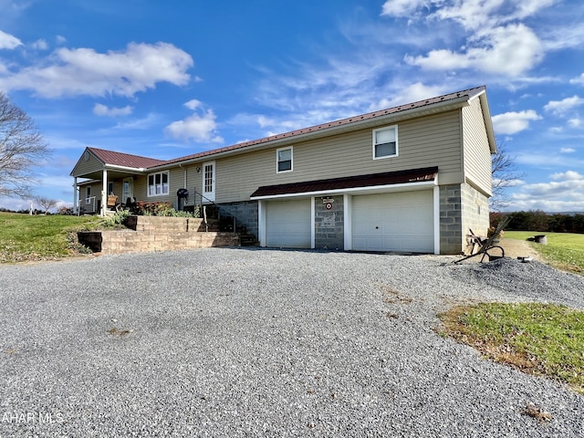 view of front of house with a garage