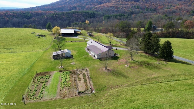 aerial view featuring a rural view