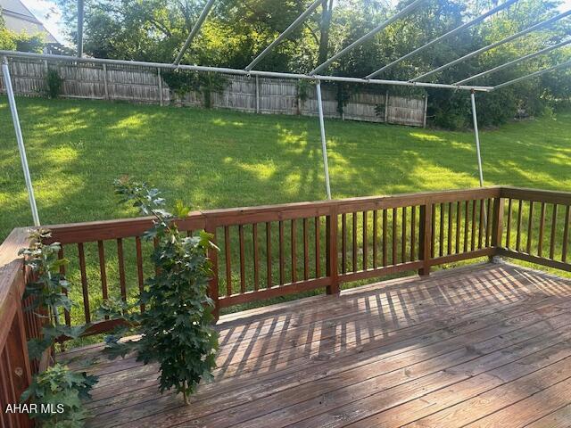 116 Estate Dr, Duncansville, PA 16635 - wooden terrace with a fenced backyard